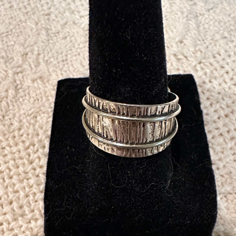 Agate Stone, Sterling Silver Overlay Ring - Picture 4 of 6
